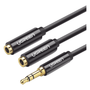 Divisor de Audio / 3.5mm Macho a 2x 3.5mm Hembra / 25 cm (0.82 pies) / TPE / Negro