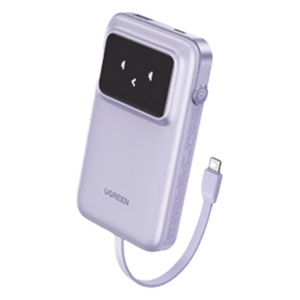 Power Bank / 10000 mAh / 30 W / Carga Bidireccional / 3 Salidas Simultáneas / Pantalla TFT / Cable USB-C Integrado / Certificación Aérea