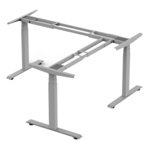 Base de Escritorio Motorizado Tipo L (3 Columnas) / Altura Ajustable 60-125cm (1.97-4.10ft) / Carga 150Kg / 4 Presets / Elevación 38mm/s / Color Gris