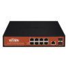 Switch Administrable PoE / 8 Puertos Gigabit / 2 SFP / 150W / 20Gbps / 6kV Protección Rayos / Fanless / -10 a 55°C / 0.71 x 0.46 x 0.18 pies