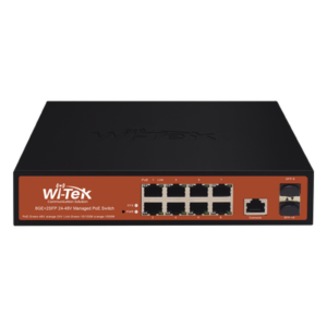 Switch Administrable PoE / 8 Puertos Gigabit / 2 SFP / 150W / 20Gbps / 6kV Protección Rayos / Fanless / -10 a 55°C / 0.71 x 0.46 x 0.18 pies