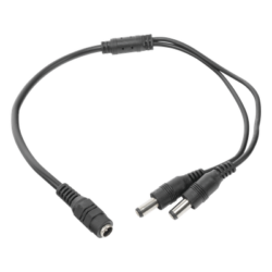 Cable Splitter DC / 5.5x2.1 mm Hembra a 2 Macho / 22 AWG / 24 AWG / 5A a 12 VCC / 19 cm