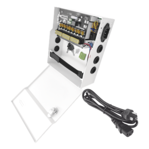 Fuente de Poder con Respaldo de Batería / 11-15 Vcc / 10 A / 9 Salidas / Entrada 96-264 Vca / Protección de Batería 10.5 V