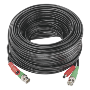 Cable Coaxial BNC RG59 + Alimentación / SIAMES / 20 Metros (65.62 Pies) / CCA / 4K / Interior y Exterior