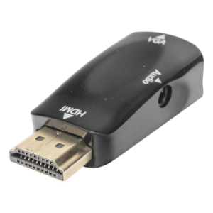 Convertidor HDMI a VGA / 1920x1080 @ 60Hz / Audio 3.5 mm / Plug-and-Play / Chapado en Níquel