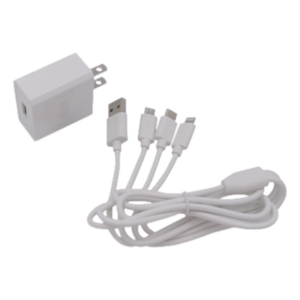 Cargador de Pared USB / 3 Puertos / Salida 5 Vcc 2 A / Cable Extensor 1.2 m (3.9 ft) / Entrada Universal 100-240 Vca / Multi-conector