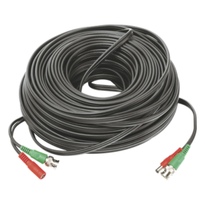 Cable Coaxial BNC RG59 + Alimentación / SIAMES / 50 Metros (164 Pies) / 100% COBRE / 4K UHD / Interior y Exterior