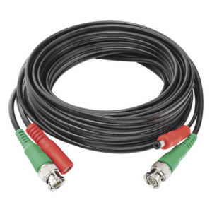 Cable Coaxial Siames / BNC RG59 + Alimentación / 5 m (16.40 ft) / 100% Cobre / 4K / Interior y Exterior