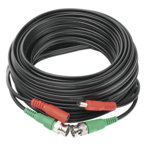 Cable Coaxial Siames / BNC RG59 + Alimentación / 10 Metros (32.81 Pies) / 100% Cobre / 4K / Interior y Exterior