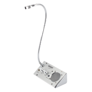 Sistema de Intercomunicación de Ventanilla / Audio Bidireccional / Captación 50 cm / Micrófono Dual Interior y Exterior / Carcasa de Aluminio Espacial / 12V / 2W