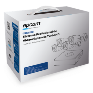 Kit TurboHD / DVR 4 Canales / 1080p Lite / 4 Cámaras Bala con Micrófono Integrado / IR 20 m (65.6 ft) / IP66 / Audio por Coaxitron