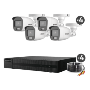 Kit de Videovigilancia TurboHD / DVR 4 Canales / 4 Cámaras Bala 2 MP / ColorVu 20 m (65.6 ft) / Audio por Coaxitron / 5 Tecnologías / HDMI+VGA Simultáneo