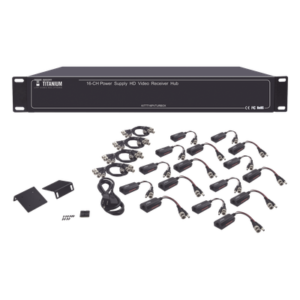 Kit Transceptor Activo / 16 Canales / Video + Potencia por UTP / 4K a 150 m (492.1 ft) / Rack 19" / HD-TVI/CVI/AHD/CVBS