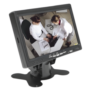 Monitor TFT-LCD / 7 Pulgadas / Resolución 1024x600 / Brillo 300 cd/m² / Entradas HDMI VGA RCA / Operación -20 a 70 °C
