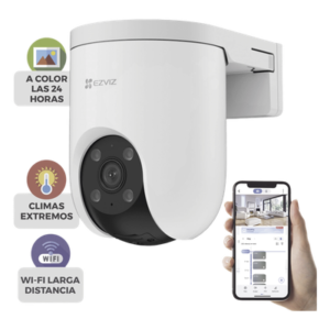 Cámara PT IP / 3 Megapixel (2K) / Wi-Fi 2.4 GHz / Ethernet RJ45 / Visión Nocturna Color / Audio Bidireccional / Defensa Activa / IP65