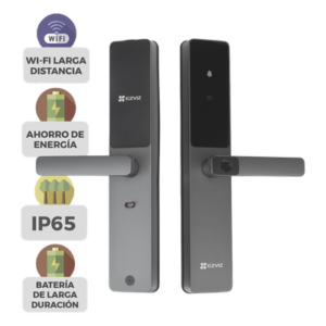 Cerradura Inteligente / Cerrojo Tipo Americano / Wi-Fi y Bluetooth / 50 Huellas / IP65 / -25°C a 70°C / Botón de Timbre