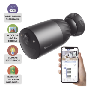 Cámara IP Wi-Fi / 4K UHD 8 MP / Batería Recargable 10,400 mAh / Visión Nocturna Color 15 m (49.2 ft) / IP65 / Audio Bidireccional / MicroSD 512 GB