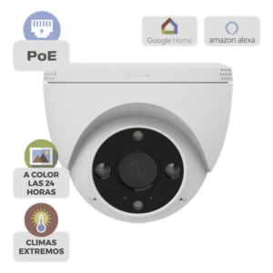 Cámara IP Bullet PoE / 3 Megapixel 2K / Visión Nocturna Color 30 m (98.4 ft) / Detección IA Humano/Vehículo / Audio Bidireccional / Defensa Activa / IP67