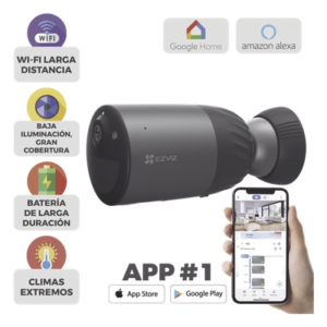 Cámara IP Inalámbrica / 2 Megapixel / Batería Recargable 7800 mAh / Visión Nocturna Color 10 m (32.8 ft) / Wi-Fi 2.4 GHz / IP66 / Audio Bidireccional / Sirena Integrada