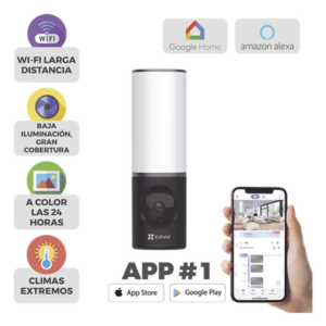 Cámara IP Bala / 4 Megapixel / Wi-Fi 2.4 GHz / Luz Blanca 700 lúmenes / IR 10 m (32.8 ft) / Audio Bidireccional / IP67