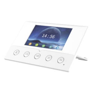 Monitor IP/SIP / Pantalla Capacitiva 4.3" / Wi-Fi 2.4 GHz / Audio HD Bidireccional / PoE / 8 Entradas de Alarma / RS485 / H.264 1080p