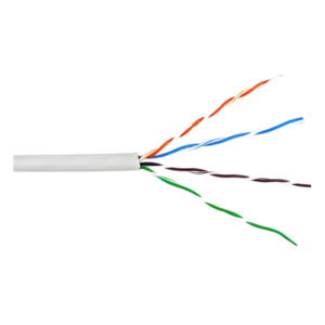 Bobina de Cable UTP Cat6 / 305 m (1000 pies) / Cobre Sólido 23 AWG / Riser CMR / Blanco / 400 MHz / UL, RoHS