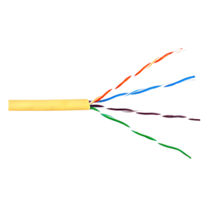 Bobina de Cable UTP Cat6 Riser / 305m (1000 pies) / Color Amarillo / UL CMR / Probado a 350 MHz / 23 AWG Cobre Sólido / -20°C a 75°C / CCTV, Datos, IP, RS485