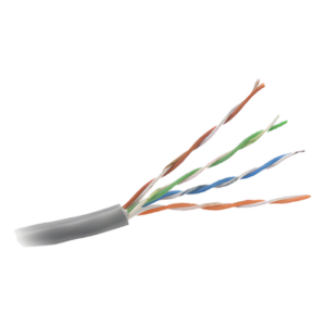 Bobina de Cable UTP Cat5e / 305 m (1000 ft) / Gris / 350 MHz / PVC con UV / -20°C a 75°C