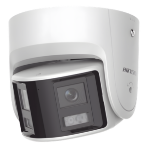 Cámara Turret IP Panorámica / 4 Megapixel / Dual Lente 2.8 mm / 180° / Color 24/7 / Luz Blanca 30 m (98.4 ft) / WDR 130 dB / IP67 / PoE