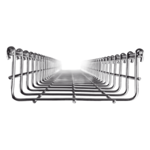 Charola tipo malla / 66 mm peralte / 150 mm ancho / 3 m tramo / Electro zinc / 158 cables Cat6 / 9.84 pies