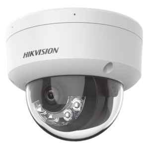 Cámara Domo IP / 2 Megapixel / Dual Light 30 m (98.4 ft) / Lente 2.8 mm / 103° / IK08 / IP67 / PoE / Micro SD 512 GB