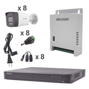 Kit TurboHD 4K / DVR 8 Canales / 8 Cámaras Bala 3K / Audio Bidireccional / Dual Light 30 m (98.4 ft) / ColorVu / IP67