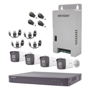 Kit de Videovigilancia TurboHD / DVR 4 Canales 4K / 4 Cámaras Bala 3K / Audio Bidireccional / Dual Light 30 m (98.4 ft) / IP67 / Fuente 12VDC