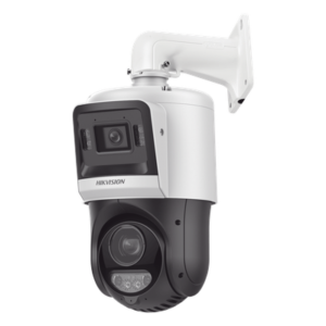 PTZ IP TandemVu / 4 Megapixel + 4 Megapixel / Zoom Óptico 25X / IR 100 m (328.1 ft) + Luz Blanca 30 m (98.4 ft) / DarkFighter / IP67 / PoE+