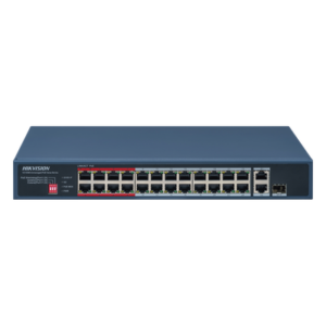Switch PoE+ / 24 Puertos 10/100 Mbps PoE+ / 2 Puertos Gigabit Uplink / 1 Puerto SFP Uplink / Modo Extendido 300 m (984 pies) / 230 W