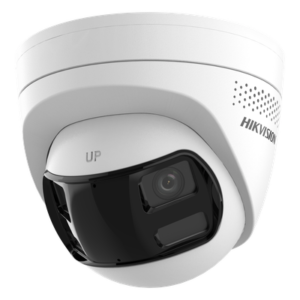 Cámara Turret IP / 6 Megapixel / Dual Lente 2.8 mm / Panorámica 180° / IR 30 m (98.4 ft) / Luz Blanca 30 m (98.4 ft) / IP67 / Audio Bidireccional / PoE