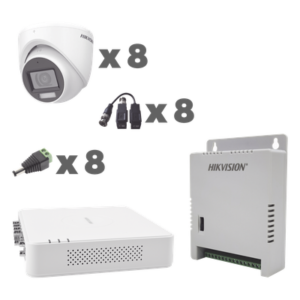 Kit TurboHD / DVR 8 Canales / 1080p / Audio Coaxitron / 8 Cámaras Eyeball / Micrófono Integrado / Luz Dual IR 30 m (98.4 ft) + Blanca 20 m (65.6 ft) / Fuente Seleccionable 12V/13.5V/15V