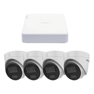Kit de Videovigilancia IP / 2 Megapixel / NVR 4 Canales PoE+ / 4 Cámaras Turret / ColorVu 20 m (65.6 ft) / Audio Integrado / WDR 120 dB